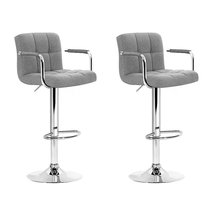 Artiss Set of 2 Bar Stools Gas lift Swivel - Steel and Grey - Pop Up Life