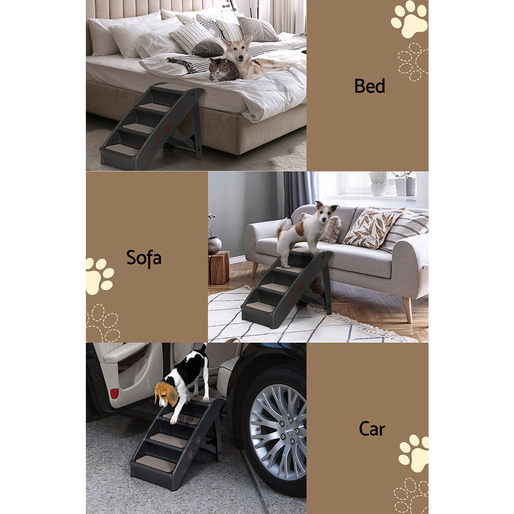 i.Pet Dog Ramp For Bed Sofa Car Pet Steps Stairs Ladder Indoor Foldable Portable