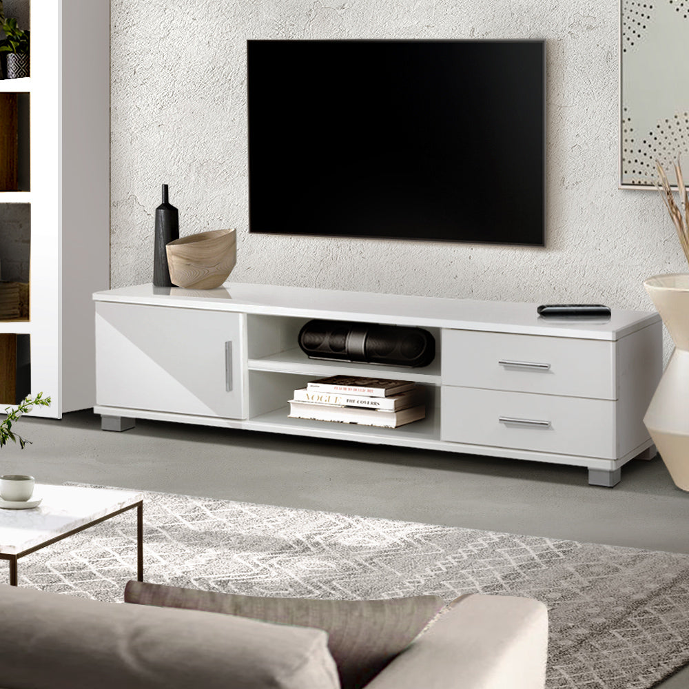 Artiss 120cm TV Stand Entertainment Unit Storage Cabinet Drawers Shelf White